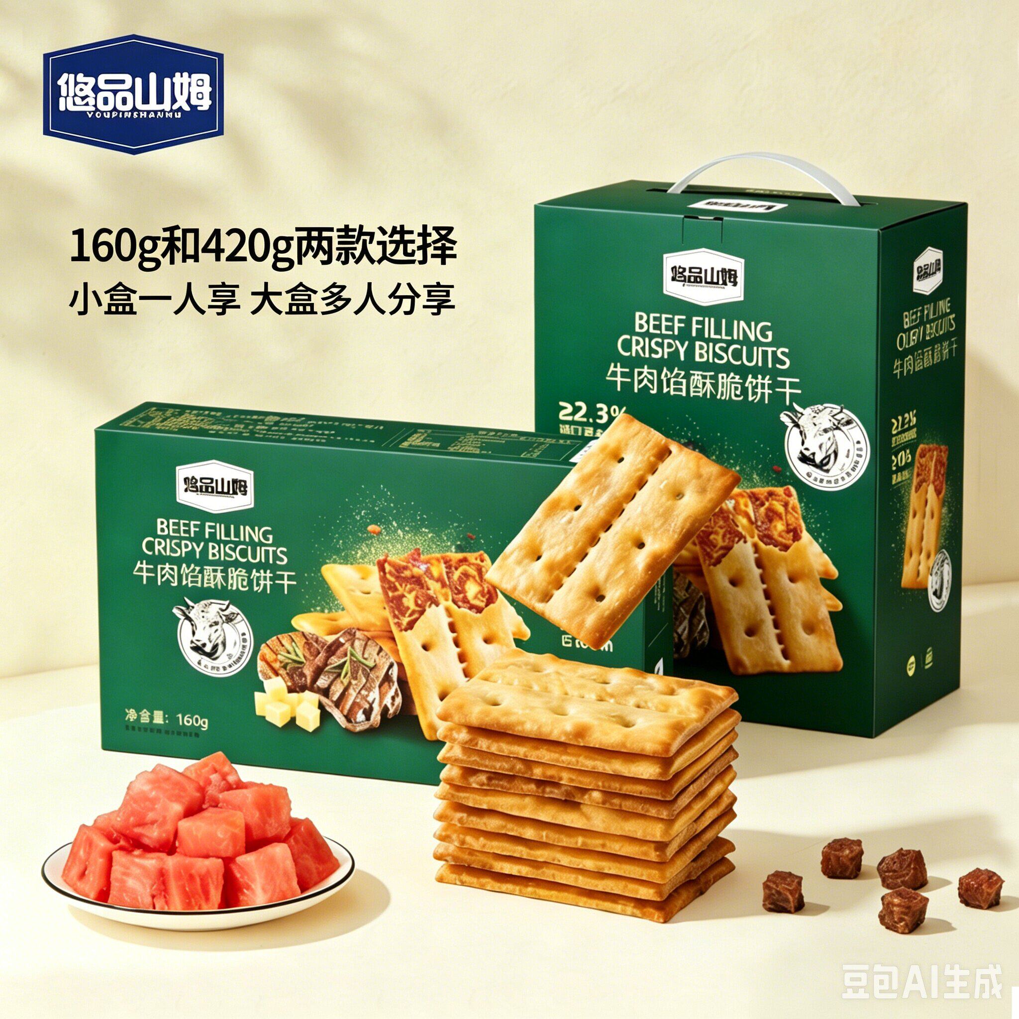 悠品山姆牛肉馅酥脆饼干会员超市同款官方旗舰店早餐办公室小零食
