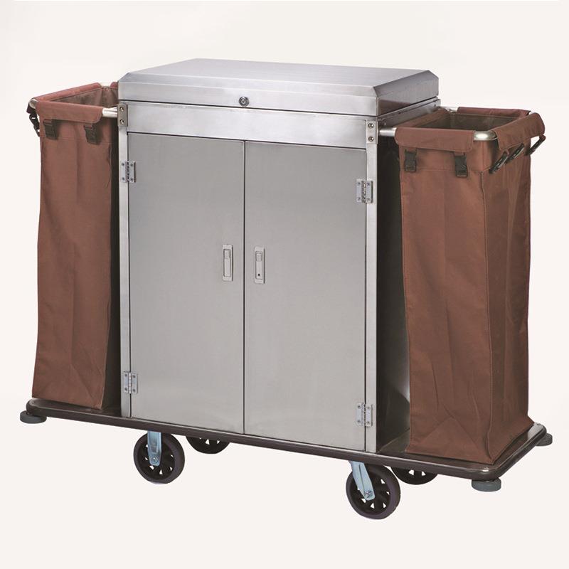 酒店不锈钢客房服务车手推服务车客房布草车不锈钢房口车