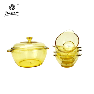 毕加索欧式玻璃餐具碗碟套装家用高档餐具轻奢微波炉餐具