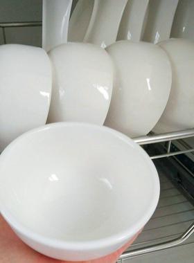 小白碗纯白色加厚米饭碗商用餐厅碗饭店罗汉碗小碗中式家用陶瓷碗