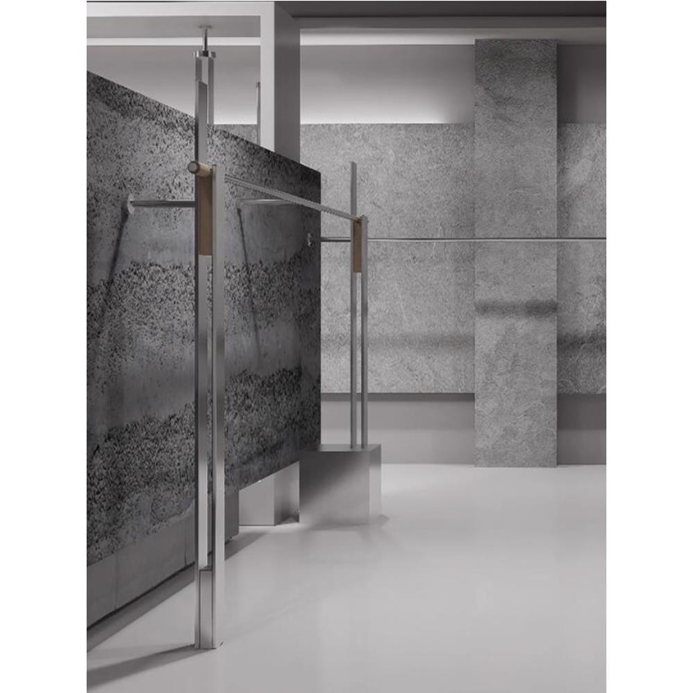 高端男装店货架服装店展示架上墙工业风不锈钢拉丝封釉衣杆壁挂式