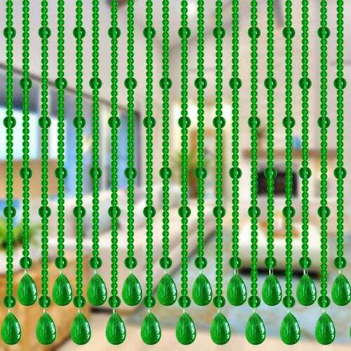 绿色水晶珠帘适用于客厅玄关隔断简约风格装饰弧形风水帘
