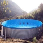 新型户外大型圆形高密度帆布养鱼池加厚刀刮防水池养殖镀锌板支架