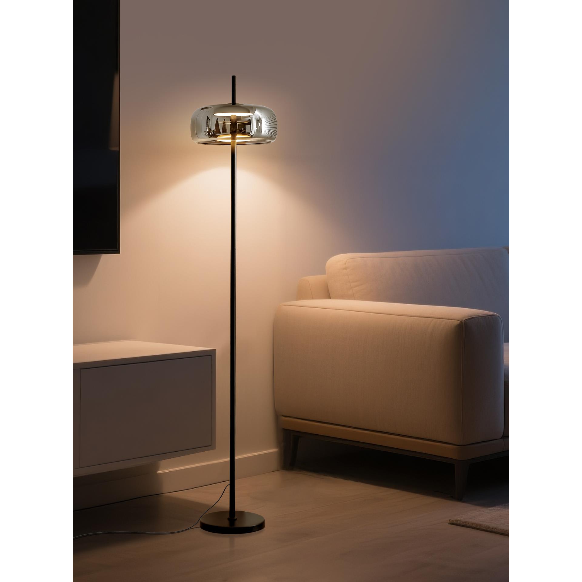 极简落地灯客厅高级感氛围灯沙发旁轻奢台灯立式卧室床头玻璃灯具