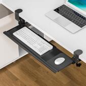 键盘托 办公桌滑鼠放 托架桌下抽屉免打孔键盘支架全钢电脑桌加装