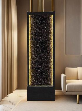 现代中式大型文化石水幕墙客厅落地摆件水景流水墙屏风喷泉鱼缸