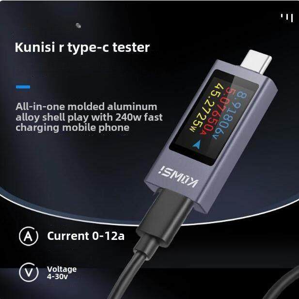 2303C手机充电检测仪支持12A大电流PD直流电压表USB功率计,五金/工具,usb测试仪,淘宝优惠券,粉丝福利购,淘宝优惠卷