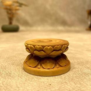 小叶黄杨木站坐佛像底座佛堂摆件神佛加高莲花型圆形家居清仓特价