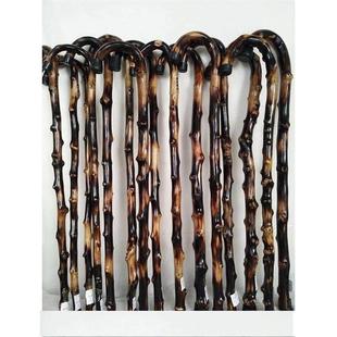 覆古实木一体式天然藤老人木拐杖防滑按摩藤木拐杖藤木长寿棒