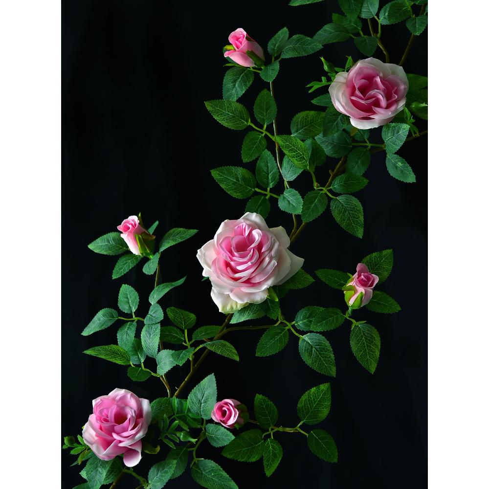 仿真花玫瑰花瀑布假花藤条花墙塑料藤蔓植物空调管道遮挡装饰绿植