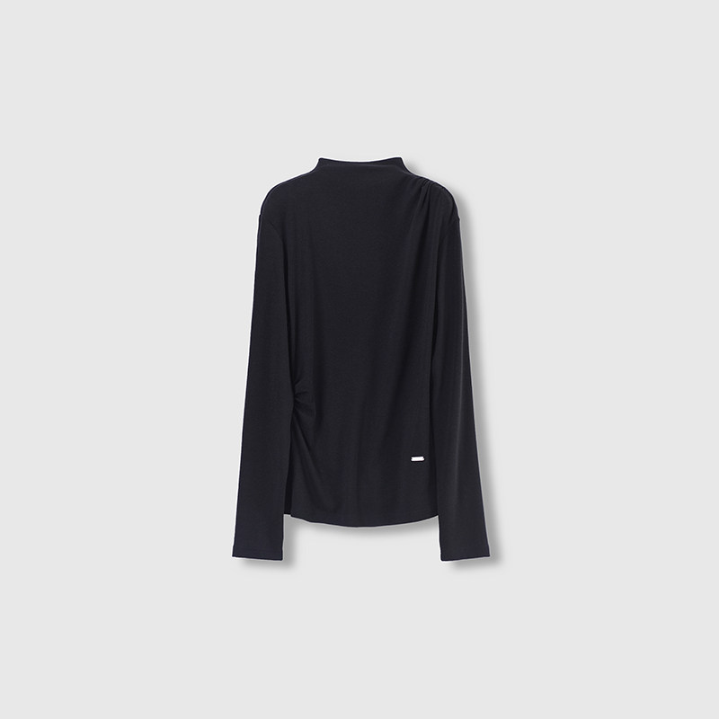 【春春Spring】半高领褶饰打底衫 PUY2W018X