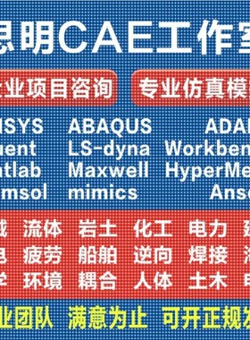 ANSYS有限元comsol仿真adams/comsol/lsdyna模拟fluent代做abaqus