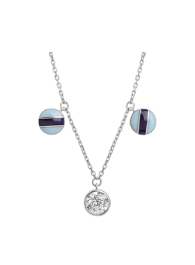 ARTE/艾尔蒂Color Me 120V系列925银镀铑扭纹吊坠项链女