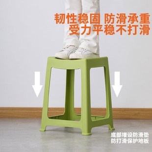 茶花凳子家用板凳加厚高凳客厅防滑塑料凳餐桌凳椅子小凳子可叠放
