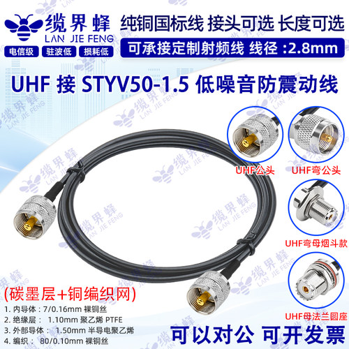 STYV50-1.5碳墨电缆降噪线UHF头
