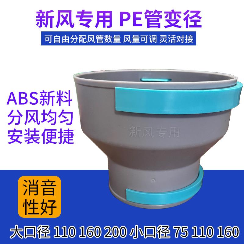 新风pe管变径大小头PE管变径接头送风管道配件160-110续接大小头