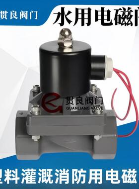 UPVC塑料电磁阀双活接PVC-U水用双油令电磁阀C220V/DC24V