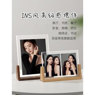 水晶丙烯相框桌夫妇定制婚礼照片6.7英寸洗照片制成实木装 饰品与