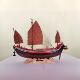 中国名船绿眉毛号仿真木质帆船模型摆件家居装 饰品一帆风顺工艺品