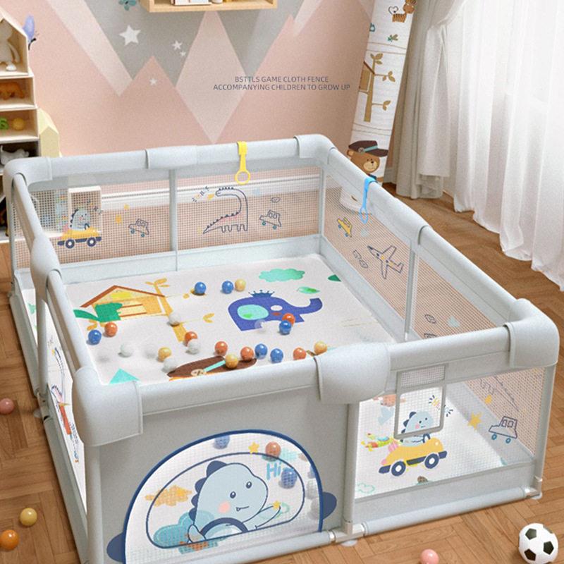 巧乐熊婴儿围栏地上围栏 宝宝爬行防护布艺围栏儿童房学步爬爬垫