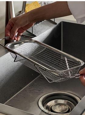 Nati Home 不锈钢沥水篮可伸缩碗碟沥水架厨房洗菜盆滤水架