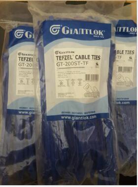 进口4.6*200MM蓝色铁氟龙扎带GT-200ST-TF铁氟龙耐酸碱高温扎带