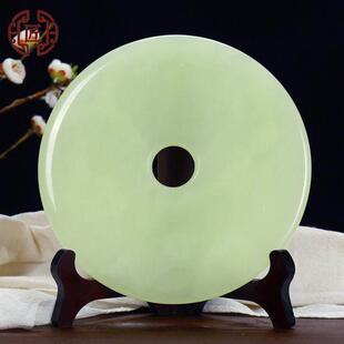 天然玉石原石平安扣摆件客厅博古架玉璧和氏璧装饰品乔迁开业礼品