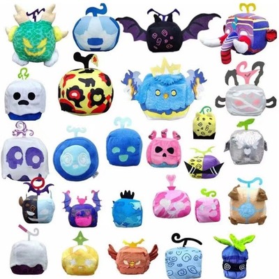 跨境新品blox fruits游戏周边水果豹纹盒子毛绒玩具儿童玩偶公仔