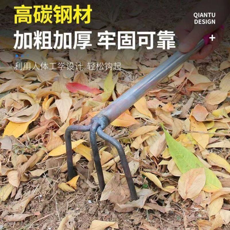 小耙子松土松土神器小把子锄头家用种菜钉耙轻耙螺耙扒草耙子
