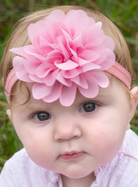 2024新款婴幼儿发箍发饰 欧美儿童雪纺头花 宝宝弹力头巾婴儿发带