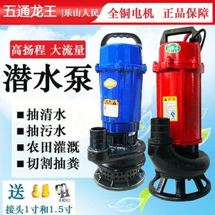 乐山污水潜水泵高扬程大流量农用灌溉排污抽化粪池泥浆家用220v