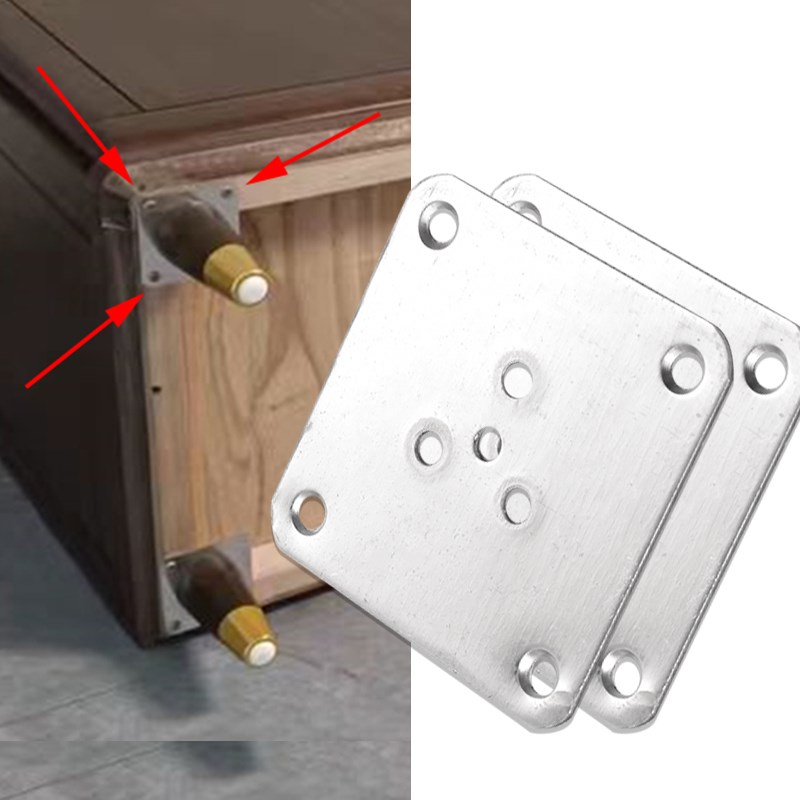 加厚正方形铁片家具沙发脚连接配件实木脚支撑木材固定片转接铁片