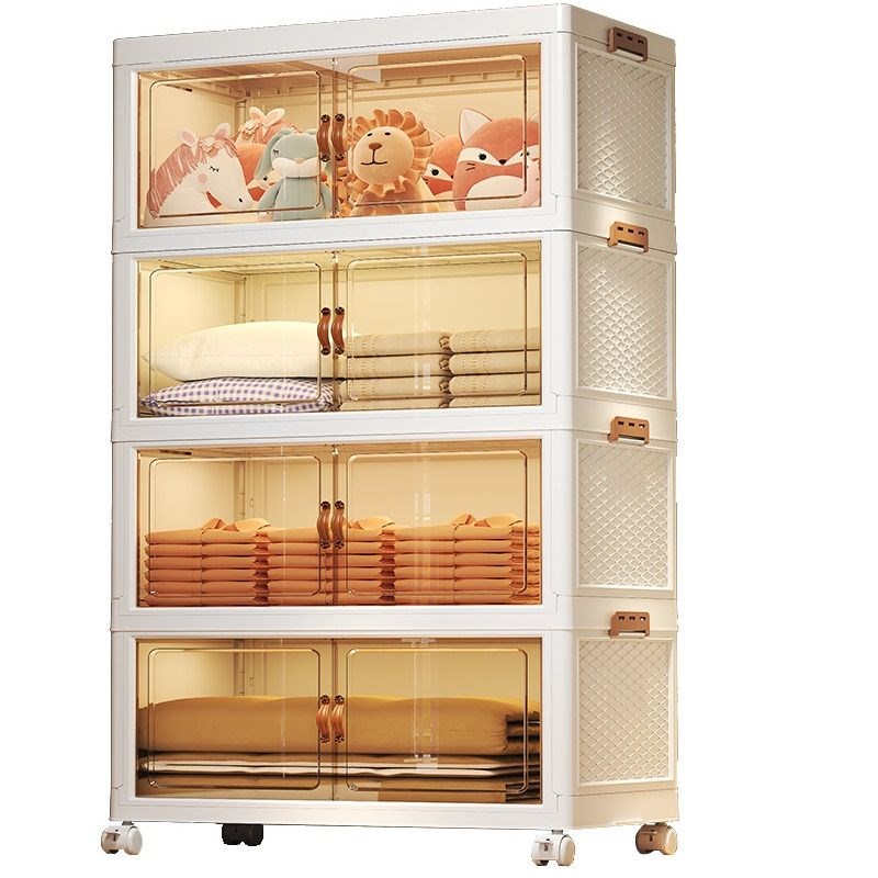 收纳柜子置物柜家用储物柜多层零食柜折叠收纳整理箱置物架客厅