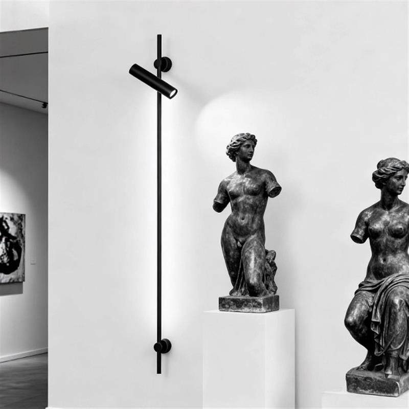 意式极简长杆长条壁灯客厅画展酒店走廊可调节角度照画灯床头射灯