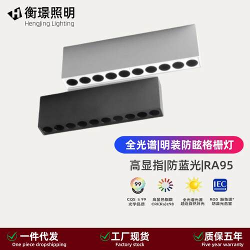 LE长D线条格栅灯书全光谱明装洗墙灯条薄客厅智能房超过HJ-格栅道