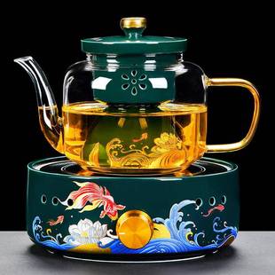 PKFH9MH57J风复古锦鲤蒸汽煮茶壶家用玻温璃茶器耐水高加厚茶分离