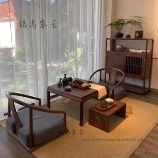 榻榻米日式禅意茶桌椅组合实木宋氏美学阳台侘寂风茶台坐地矮桌椅