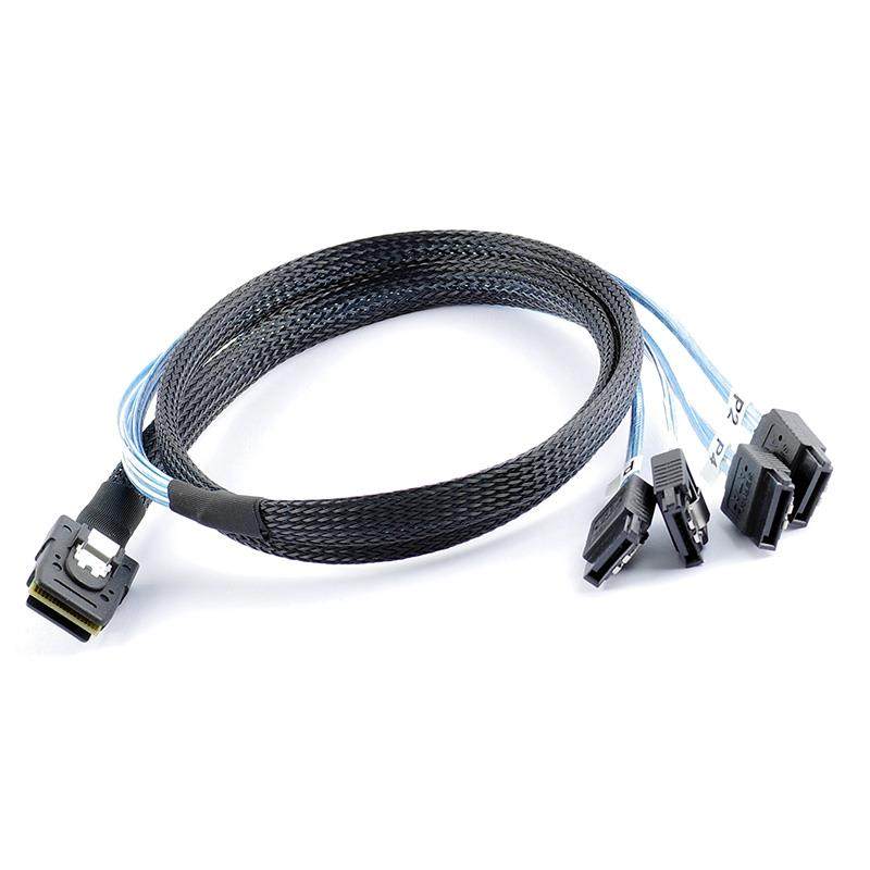 正向Mini SAS线36P SFF8087转4sata 7pin服务器1分4硬盘数据线1米