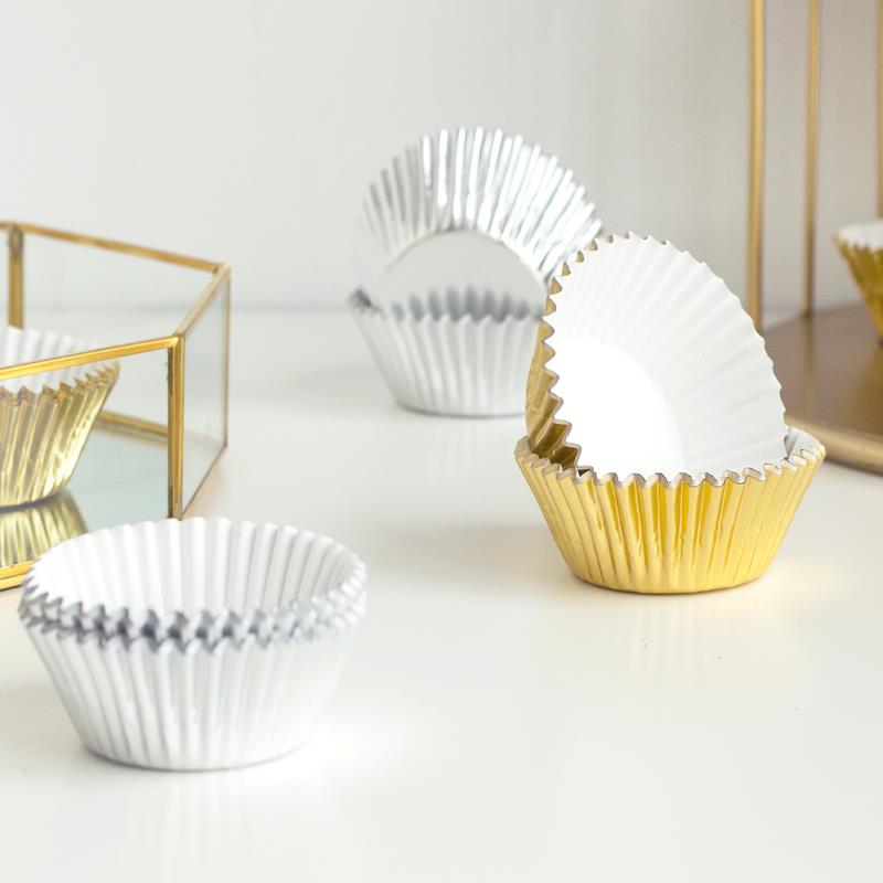 【包邮】中号金色/银色油纸托 纸杯蛋糕纸杯垫雪媚娘底托约100只