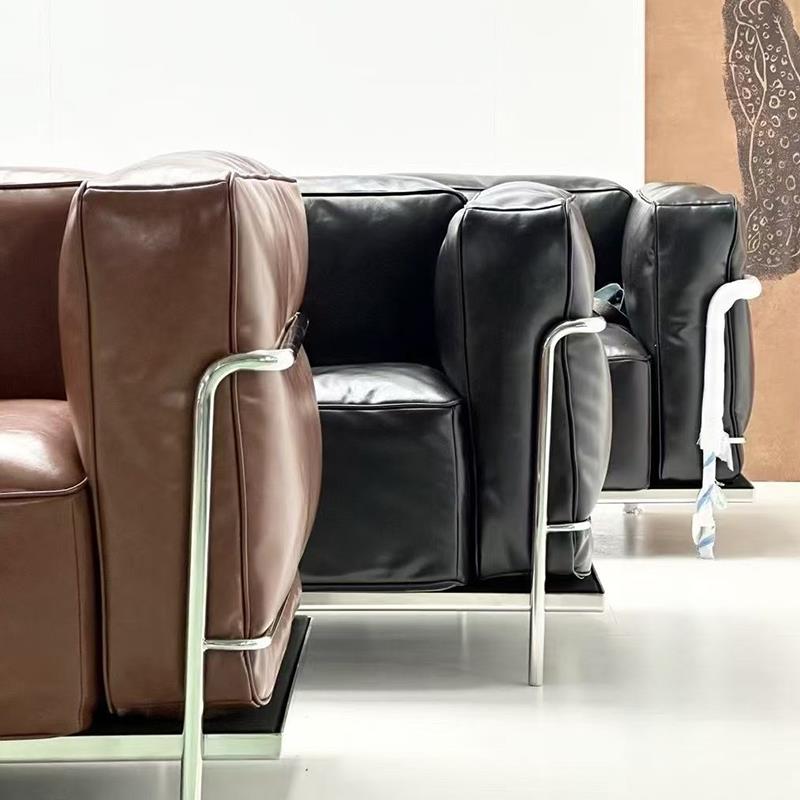 中古风沙发客厅小户型2025新款豆腐块 LC3柯布西耶法式单人沙发椅