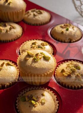 24连迷你马芬蛋糕模模具 红色小号麦芬杯子蛋糕烤盘37.8cm x 26cm