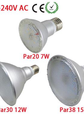 酒店办公室卖场客厅厨房LED射灯E27螺口PAR20/Par30/Par38防水灯