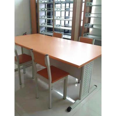 学校阅览桌图书馆桌椅书店阅览室钢木长条专用阅读培训桌课桌椅子