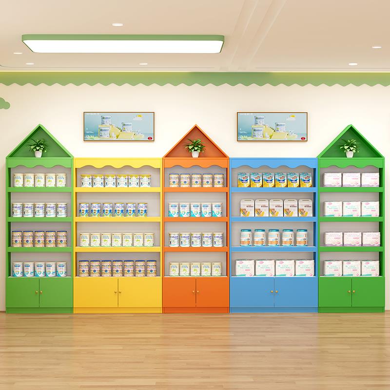 母婴店货架奶粉展示架商场中岛柜宠物货柜儿童玩具展架产品展示柜