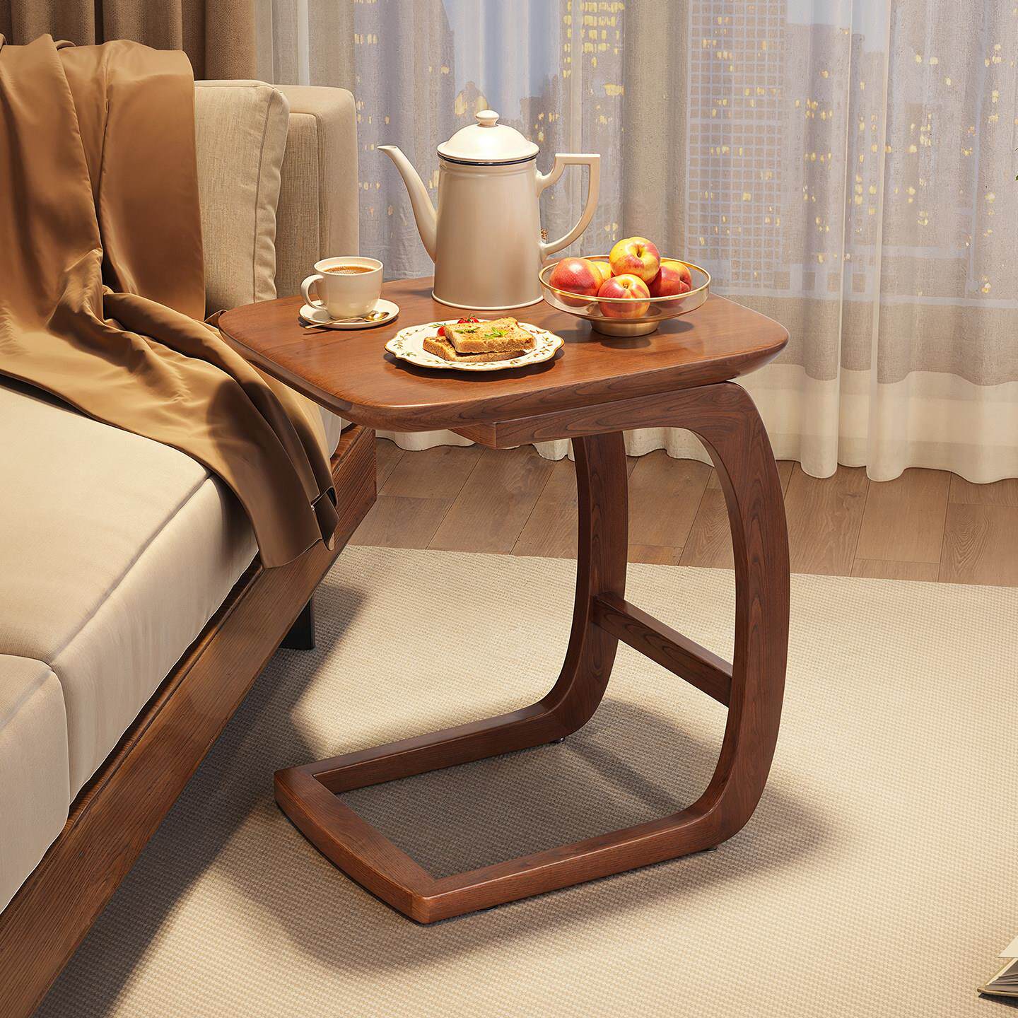 全实木小桌子沙发边几家用客厅移动茶几高级卧室床头迷你置物架子