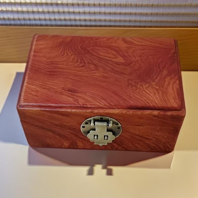 缅花首饰盒独板榫卯饰品盒覆古文玩玉石收纳盒子20*13.5*8.5cm