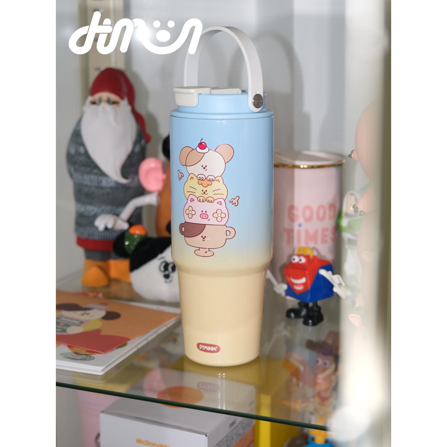 DTMOON 大容量800毫升手提保温杯304不锈钢长时间保温运动大水壶