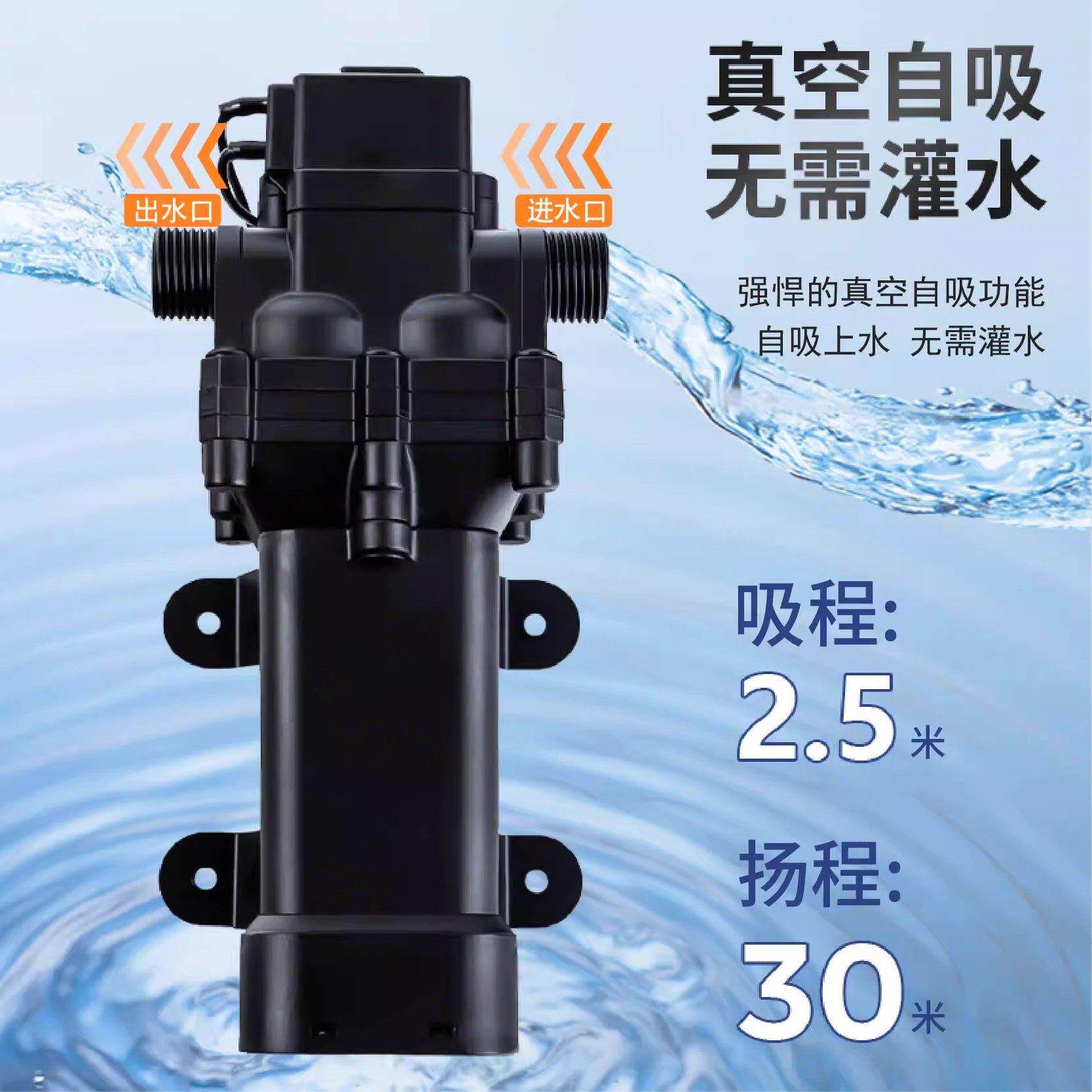房车水泵自电动隔膜泵12v24v21v48v水泵高压直流增压专用自吸泵