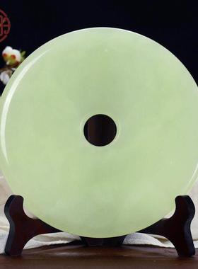 天然玉石原石平安扣摆件客厅博古架玉璧和氏璧装饰品乔迁开业礼品