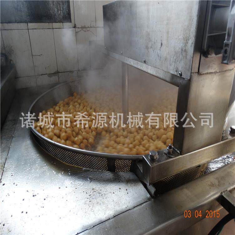 米浆花生自动搅拌油炸锅 豆腐泡油炸设备 1200千叶豆腐豆泡油炸机